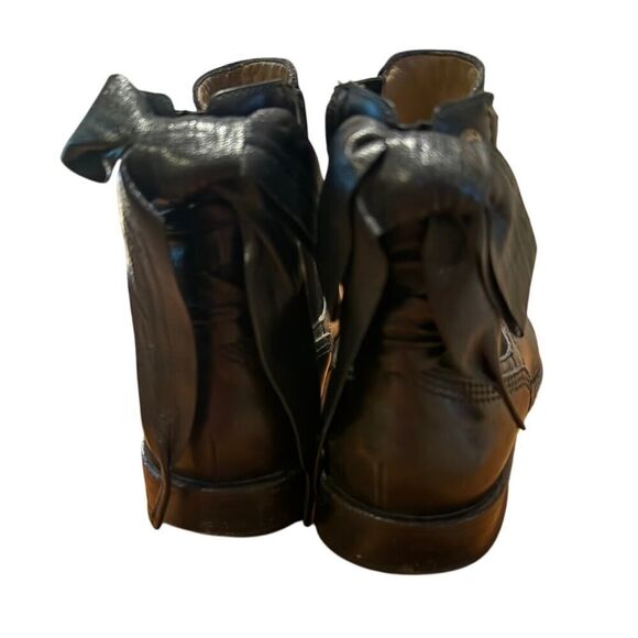 Valentino Garavani Womens Back Bow Over The Knee Boots Black  Valentino Black Leather Bow Ankle Boots – Women’s 36.5 (US 6.5) FLAW